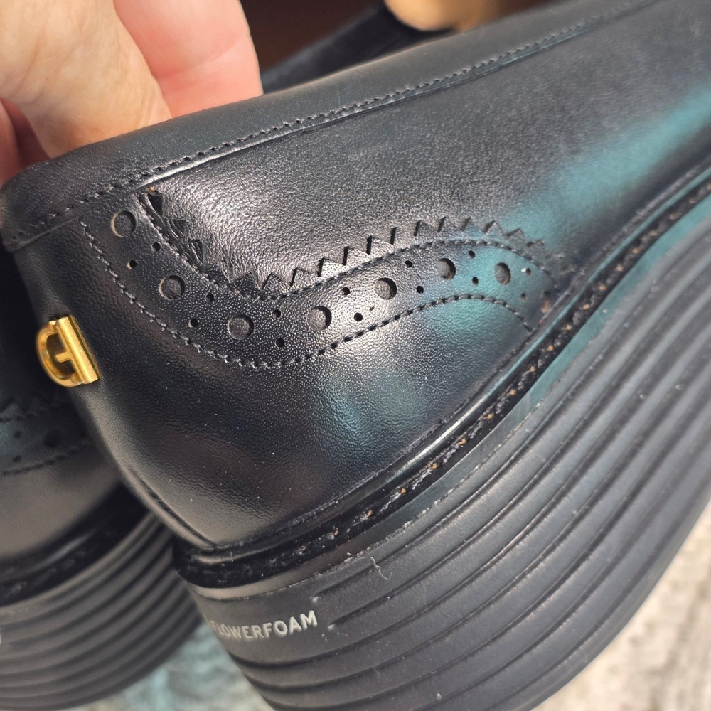 Cole Haan Original Grand Venetian Leather Loafers Platform Black Womens 8B - Picture 6 of 9